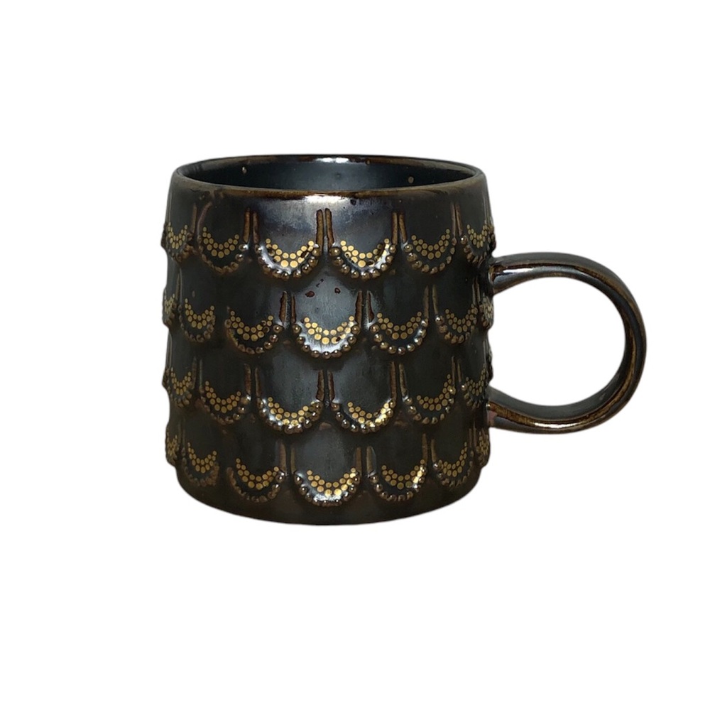 Starbucks 2015 Anniversary Pottery look Mermaid siren scale coffee Tea mug 10 Oz